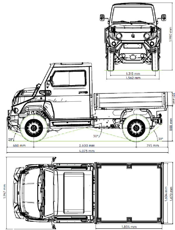 Elektromobil Evum aCar 4x4, 16kWh (sklápěčka 2m) - Obrázek 5
